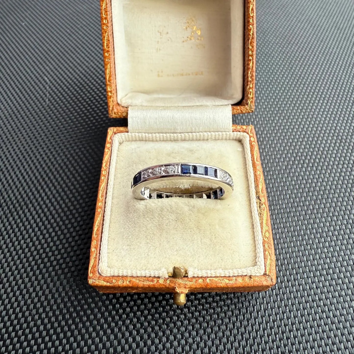 18ct White Gold Sapphire and Diamond Eternity Ring, Size 7.75 US | P UK