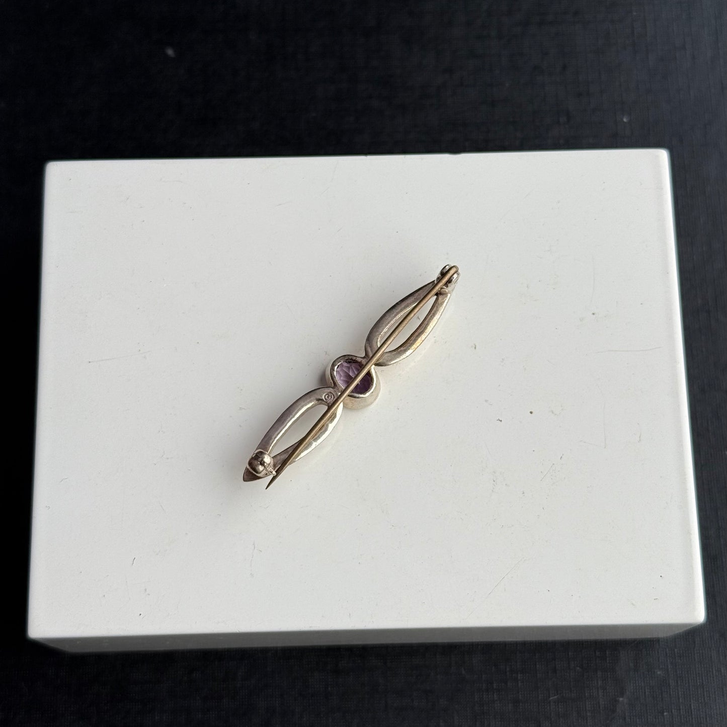 Sterling Silver Amethyst Brooch