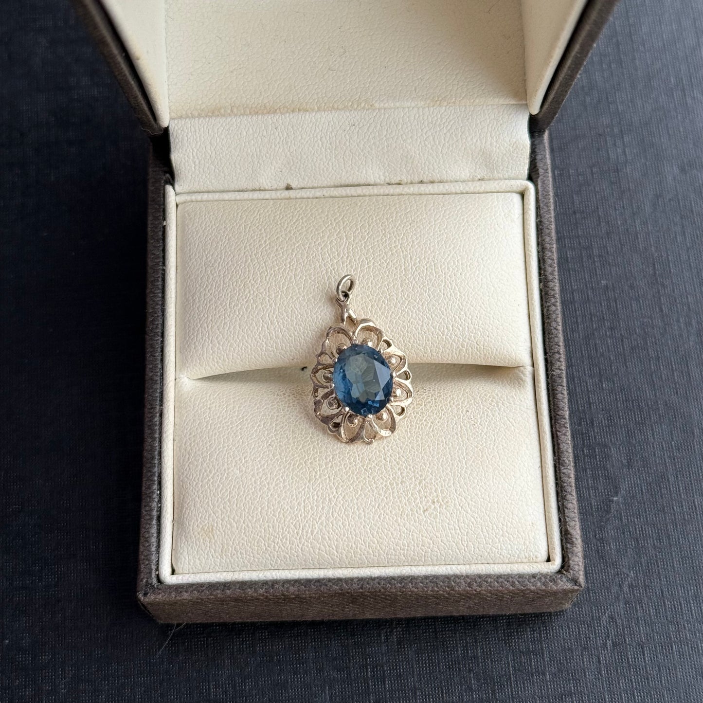 Sterling Silver Blue Gem Pendant