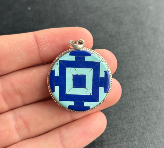 Sterling Silver Blue Pendant