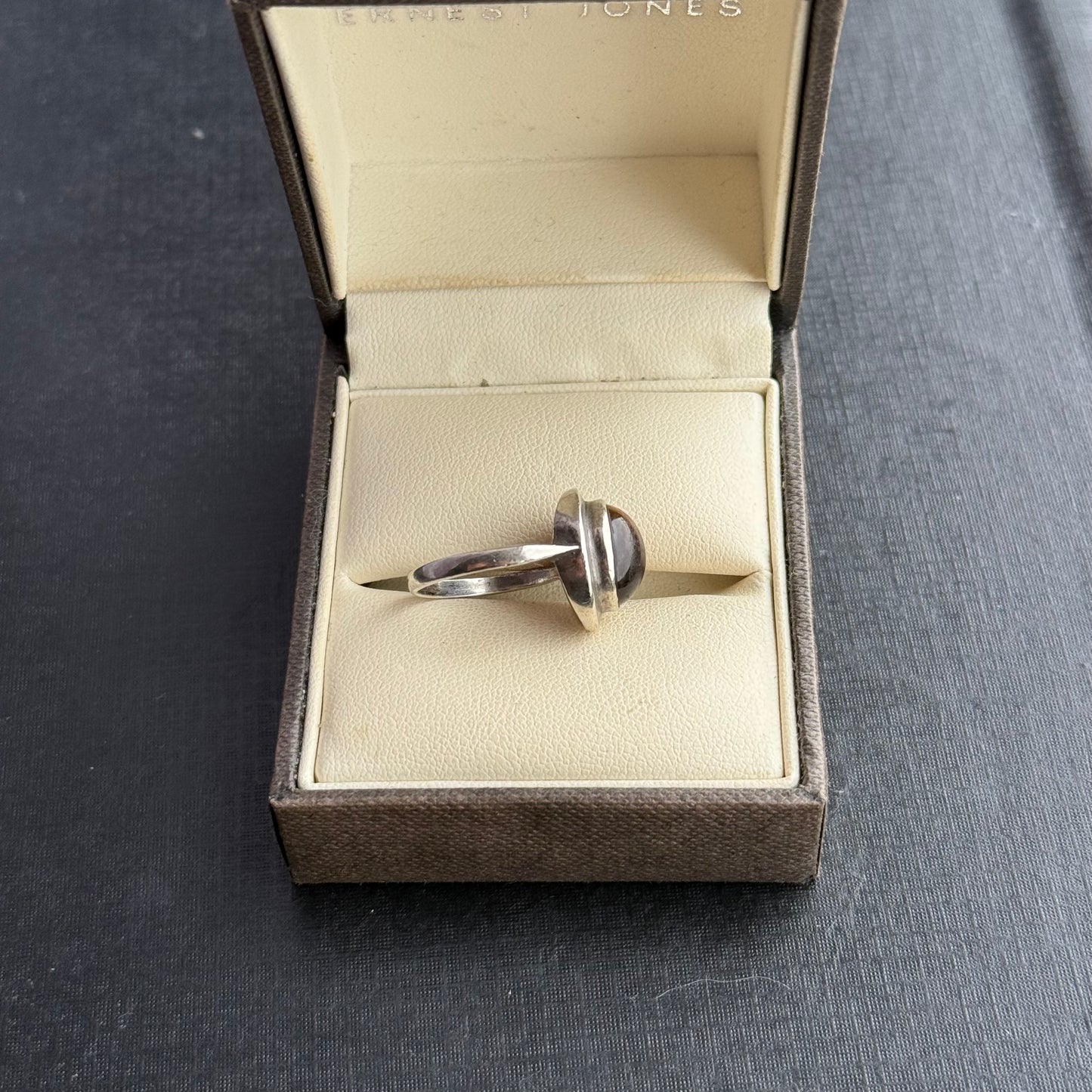 Sterling Silver Tigers Eye Ring, Birmingham 1976.