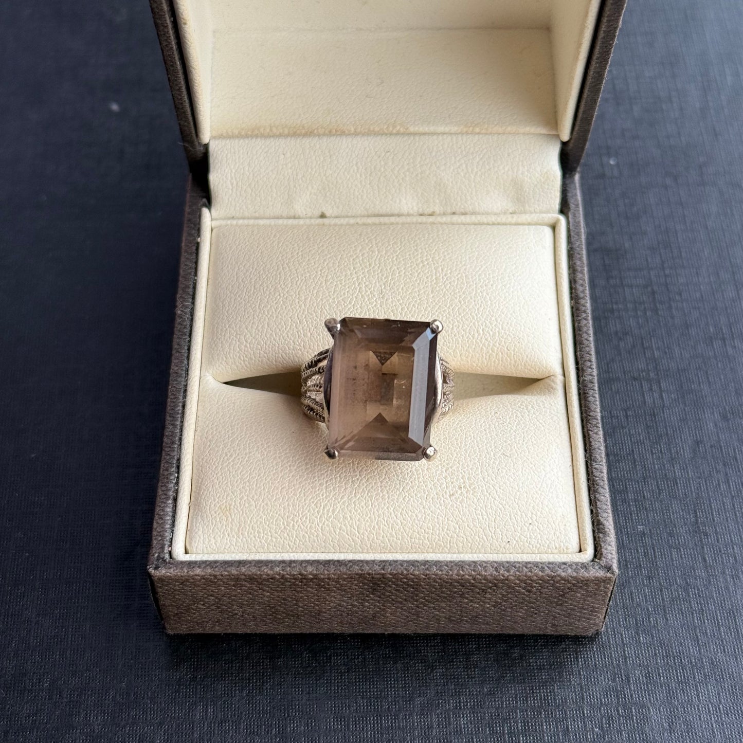 Sterling Silver Smoky Quartz Ring.