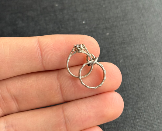 Sterling Silver Wedding Rings Charm