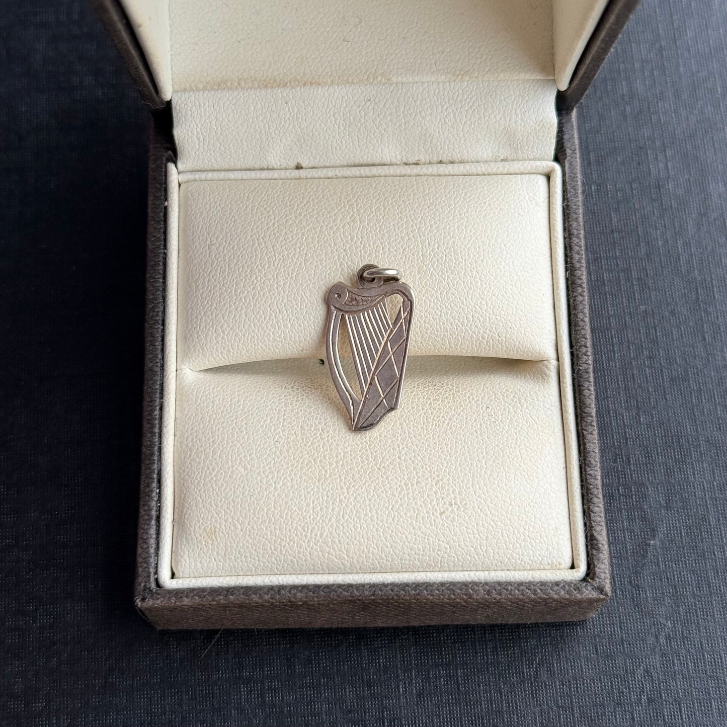 Irish Sterling Silver Harp Charm, Dublin 1960.