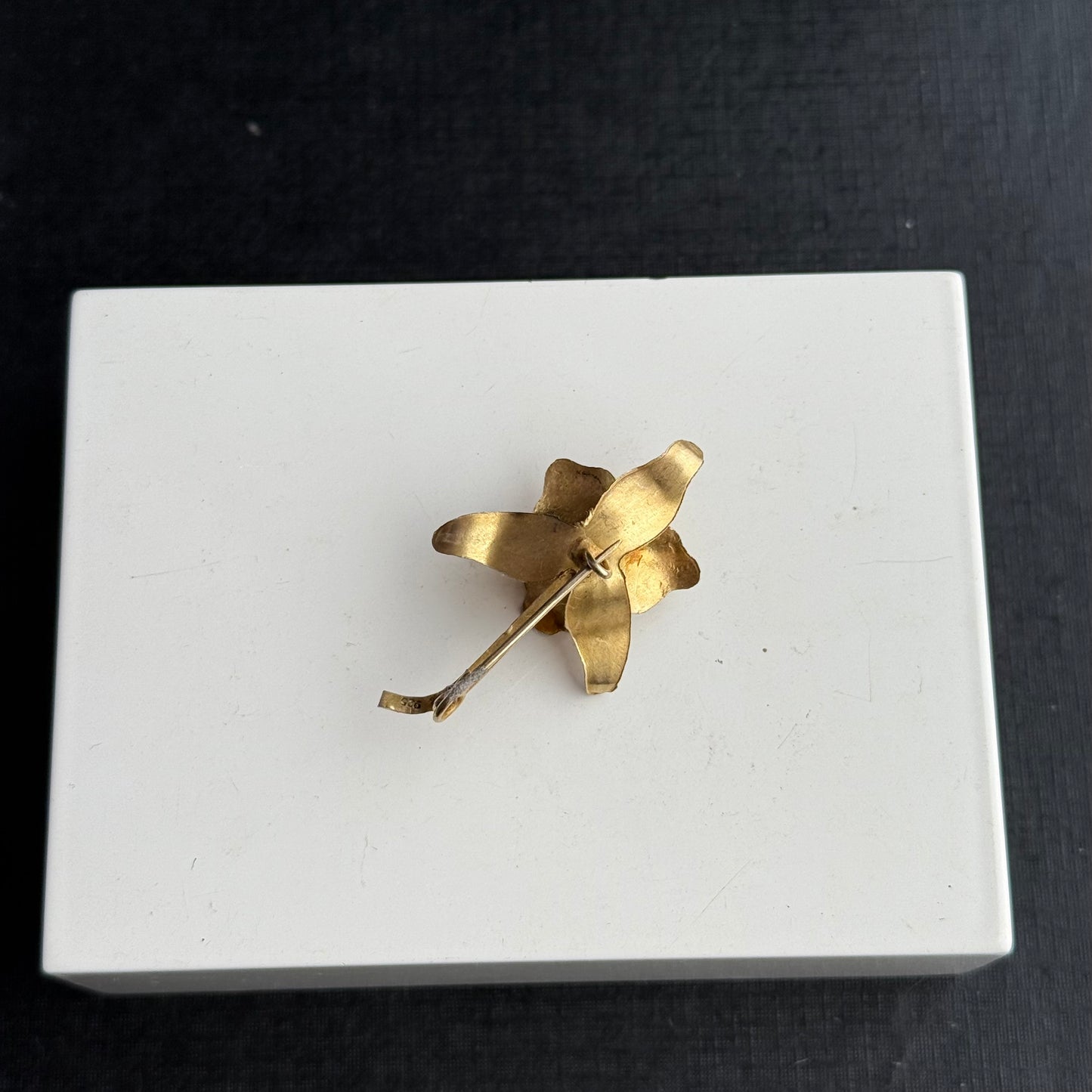 Sterling Silver Gilt Pearl Flower Brooch