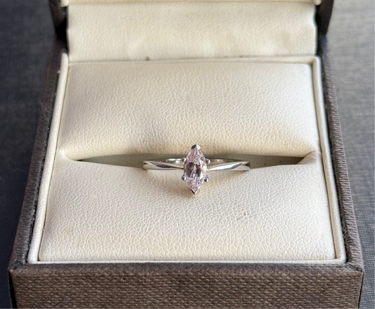 Sterling Silver Amethyst Marquise Ring