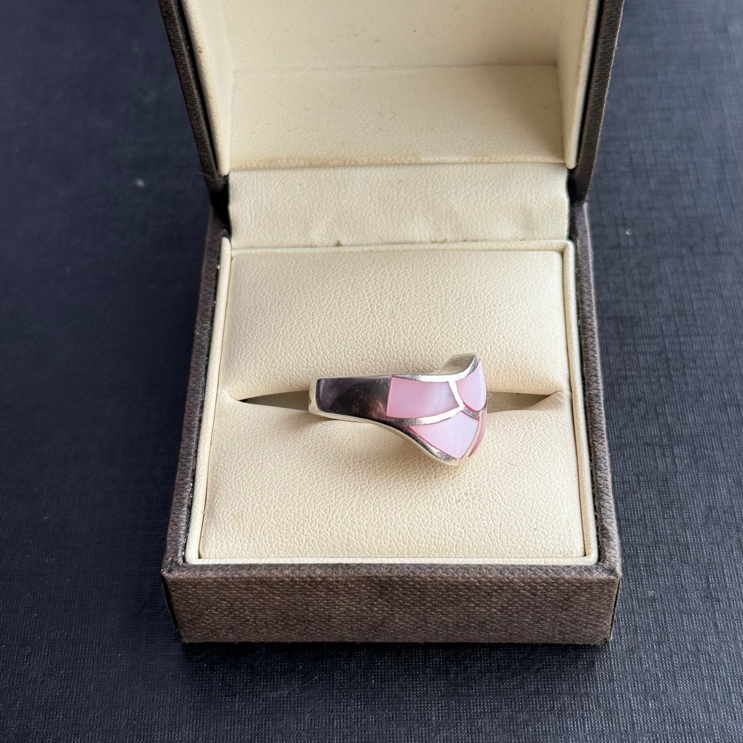 Sterling Silver Pink Mother of Pearl Ring