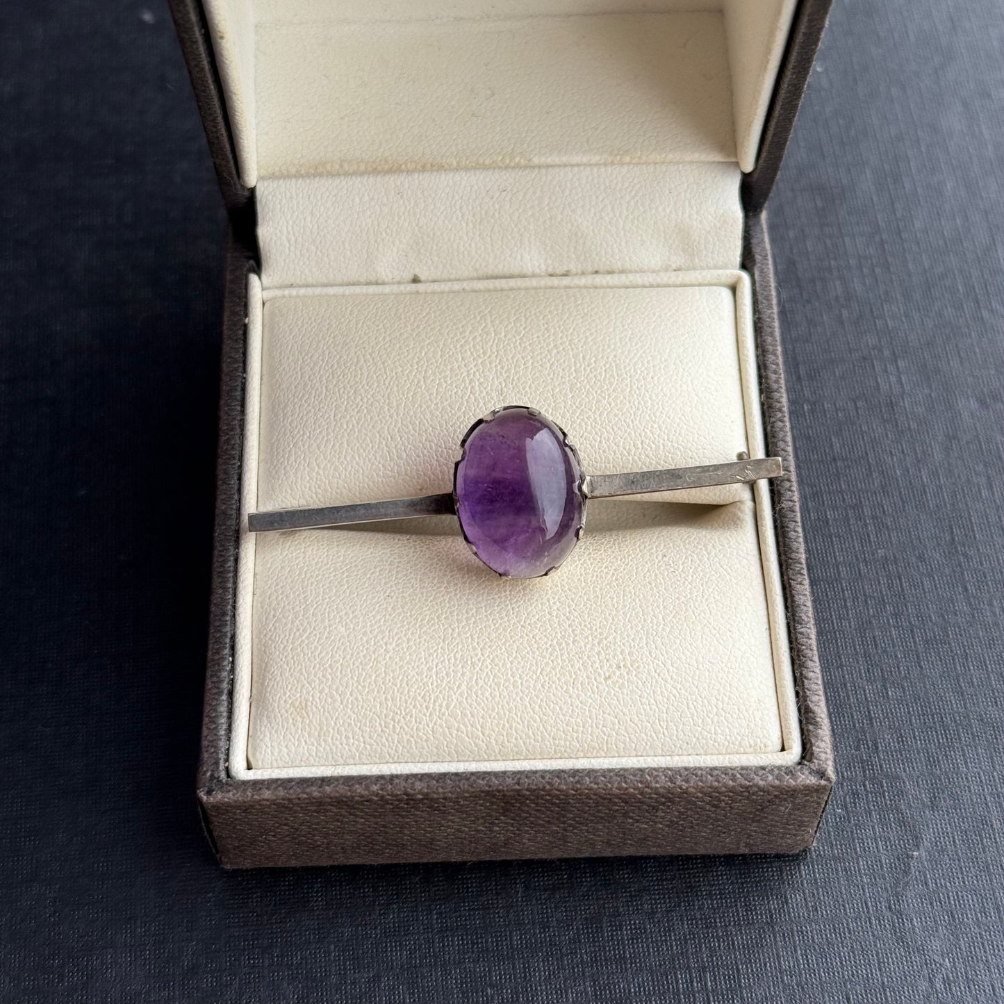 Sterling Silver Amethyst Brooch