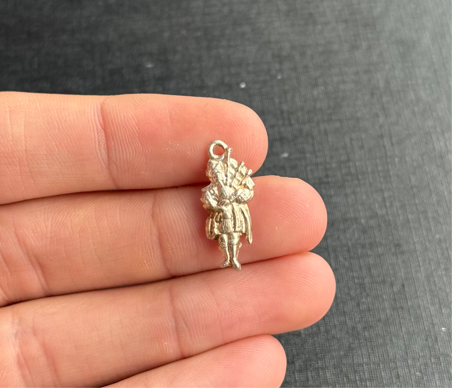 Sterling Silver Man Playing Bagpipes Charm