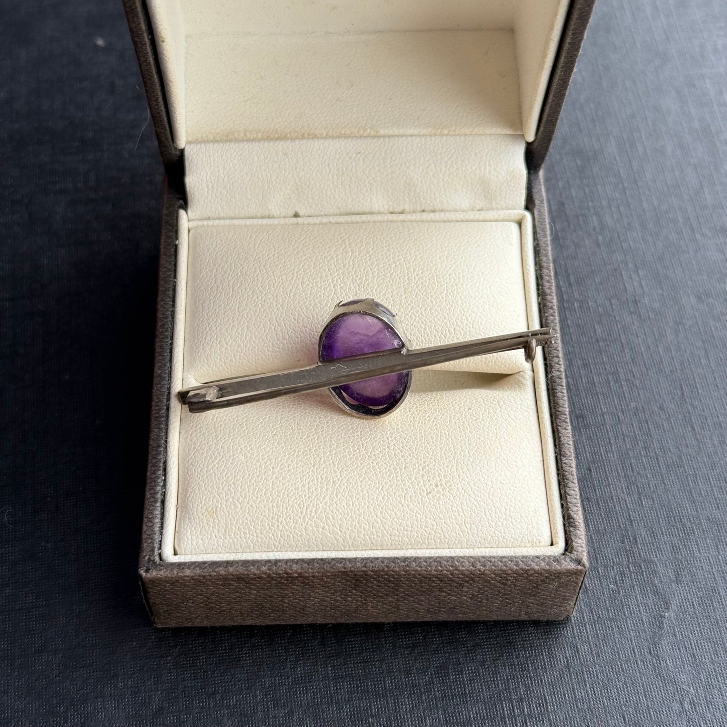 Sterling Silver Amethyst Brooch