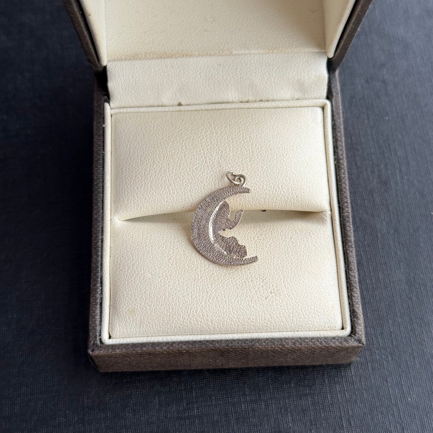 Sterling Silver Elephant on Moon Charm