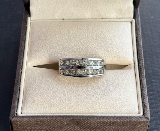 Sterling Silver Green Sapphire Ring