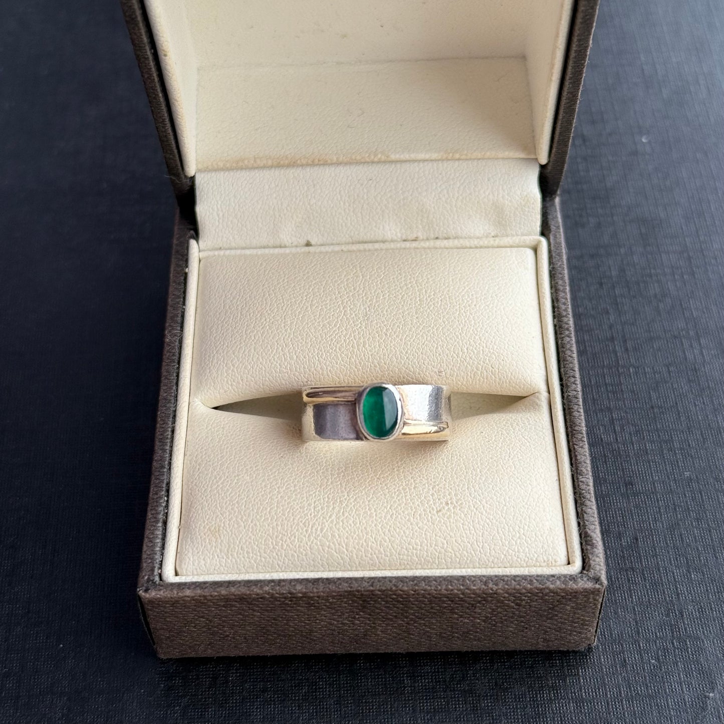 14k Gold & Sterling Silver Gold Emerald Ring.