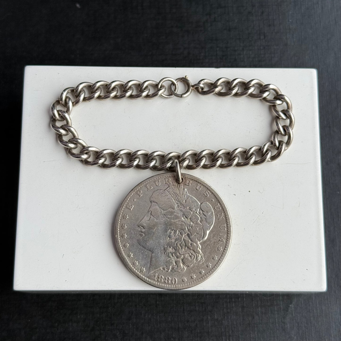 Sterling Silver Liberty One Dollar Coin Bracelet