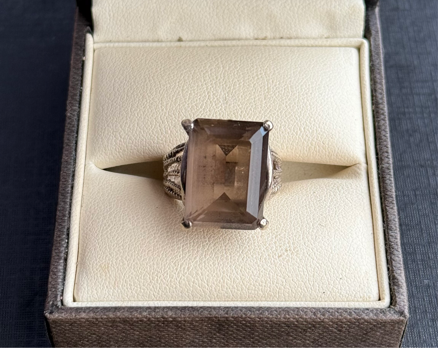 Sterling Silver Smoky Quartz Ring.