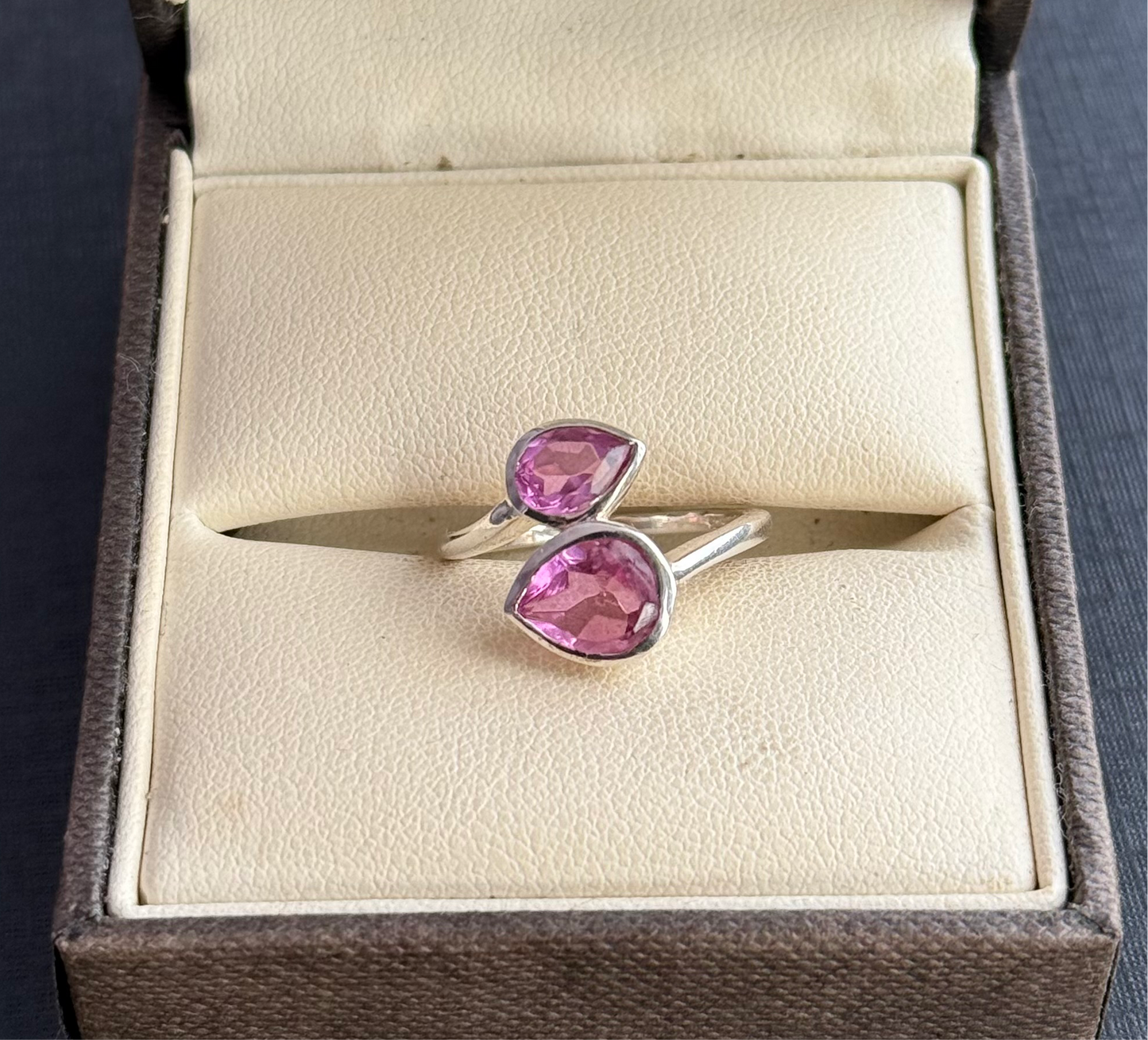 Sterling Silver Pink Gem Ring