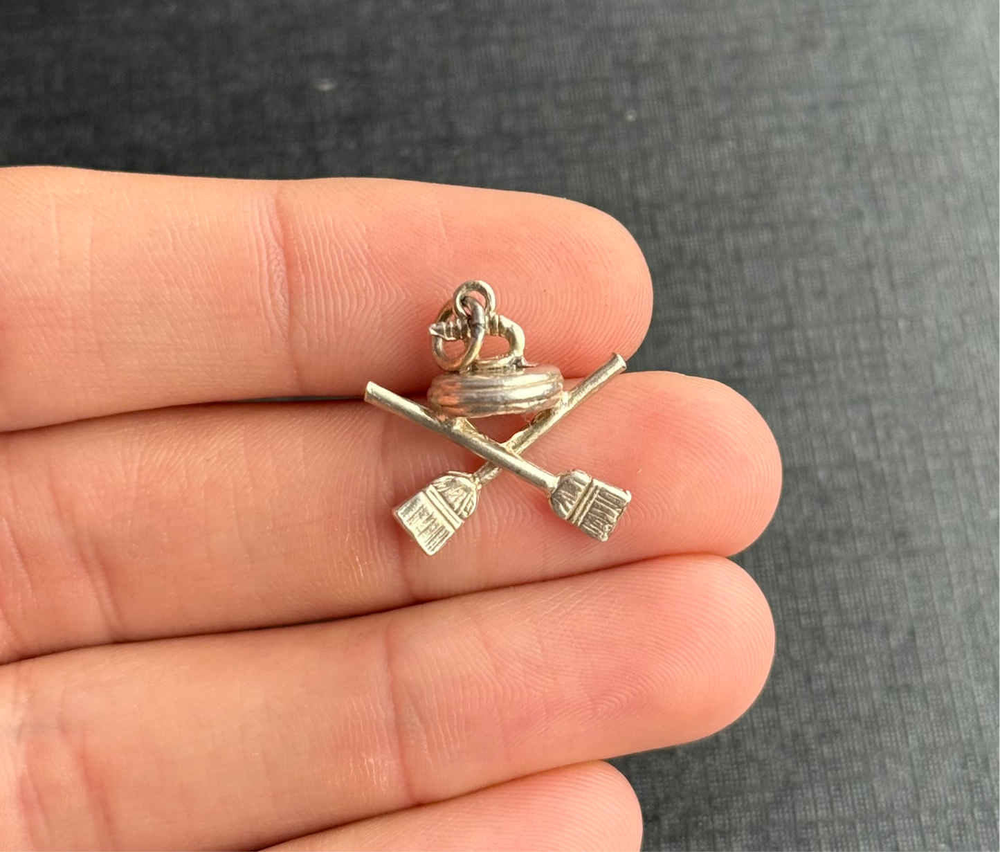 Sterling Silver Curlings Charm