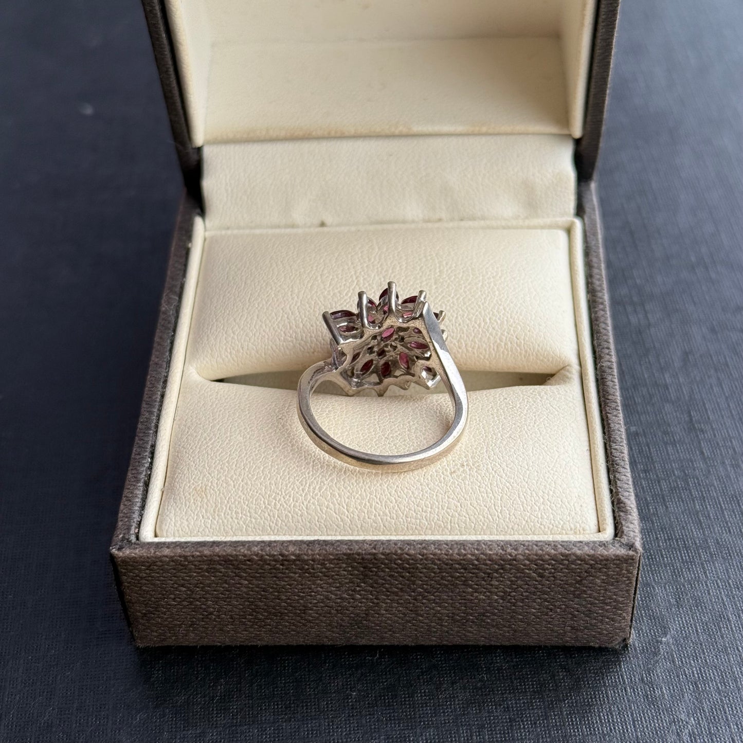 Sterling Silver Amethyst Cluster Ring.