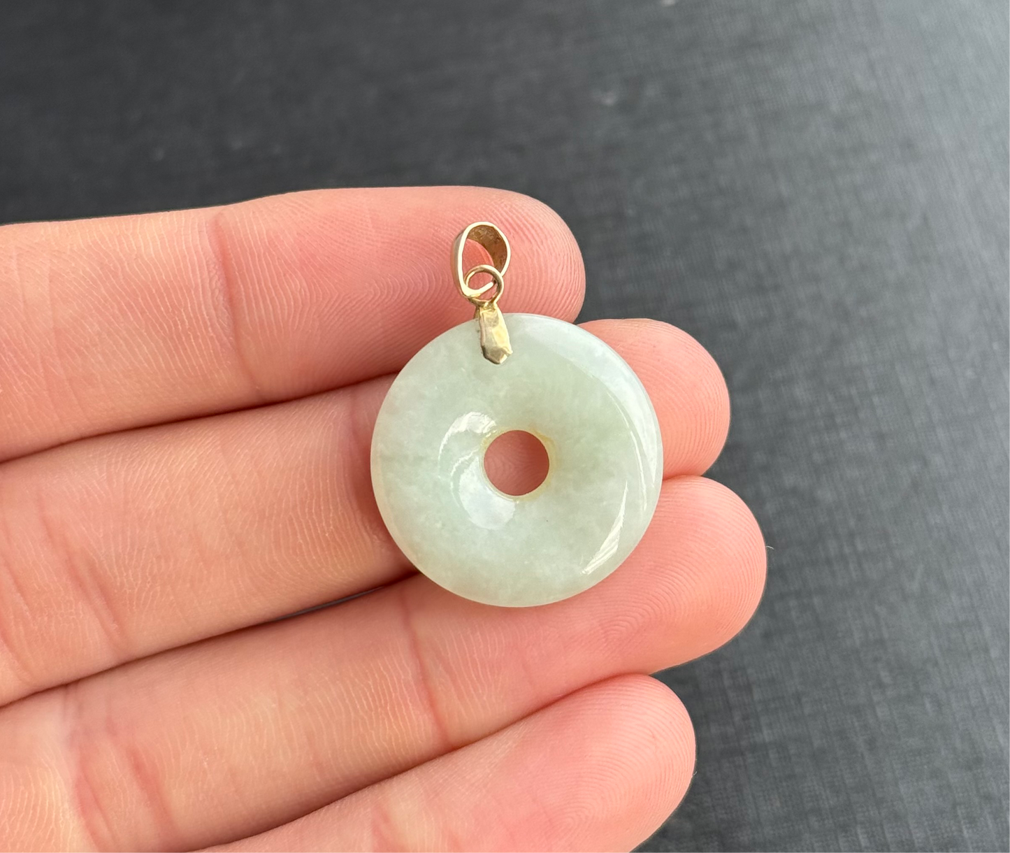 14k Gold and Jade Pendant