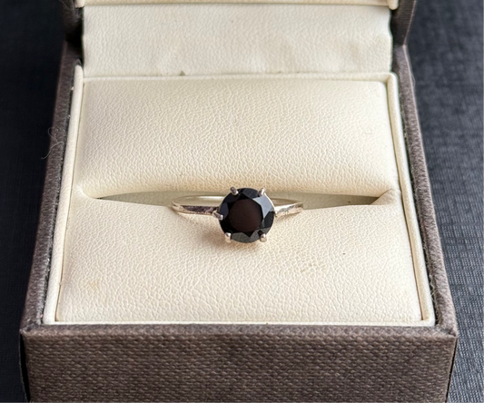 Sterling Silver Onyx Solitaire Ring