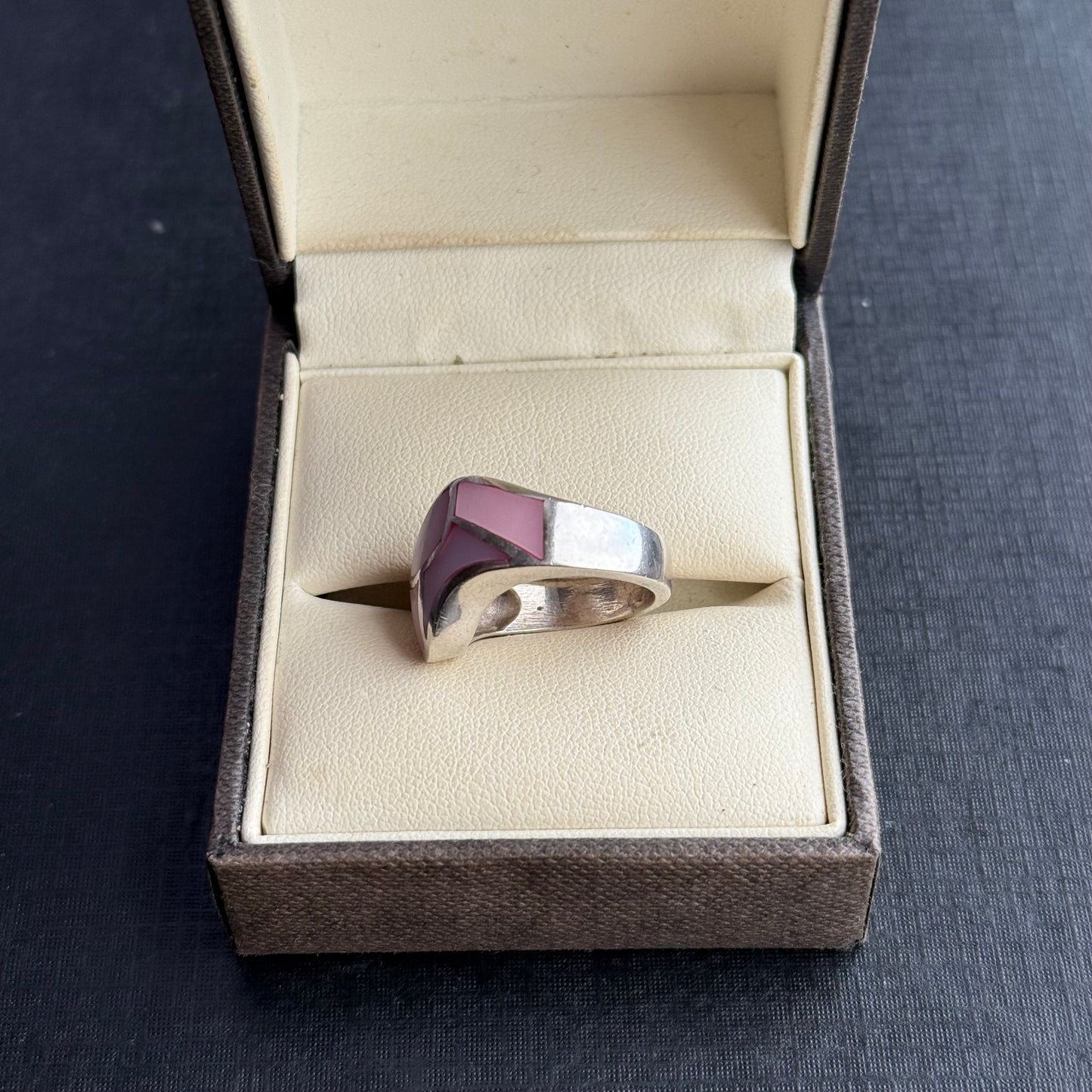 Sterling Silver Pink Mother of Pearl Ring