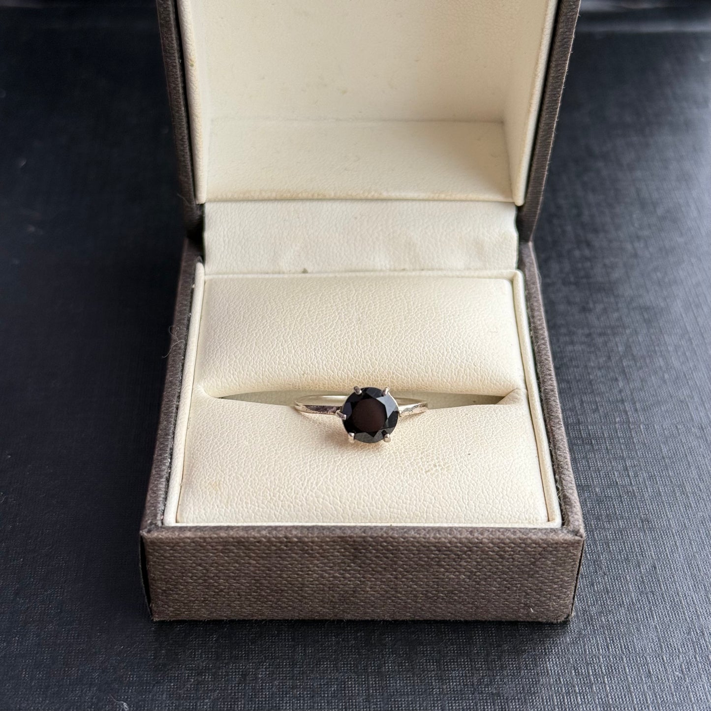 Sterling Silver Onyx Solitaire Ring