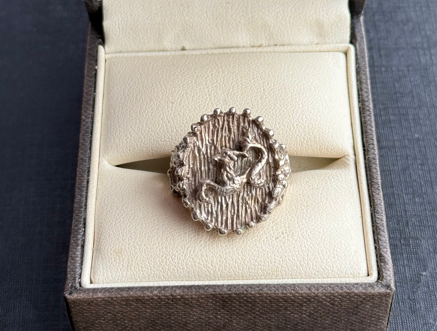 Heavy Sterling Silver Capricorn Ring