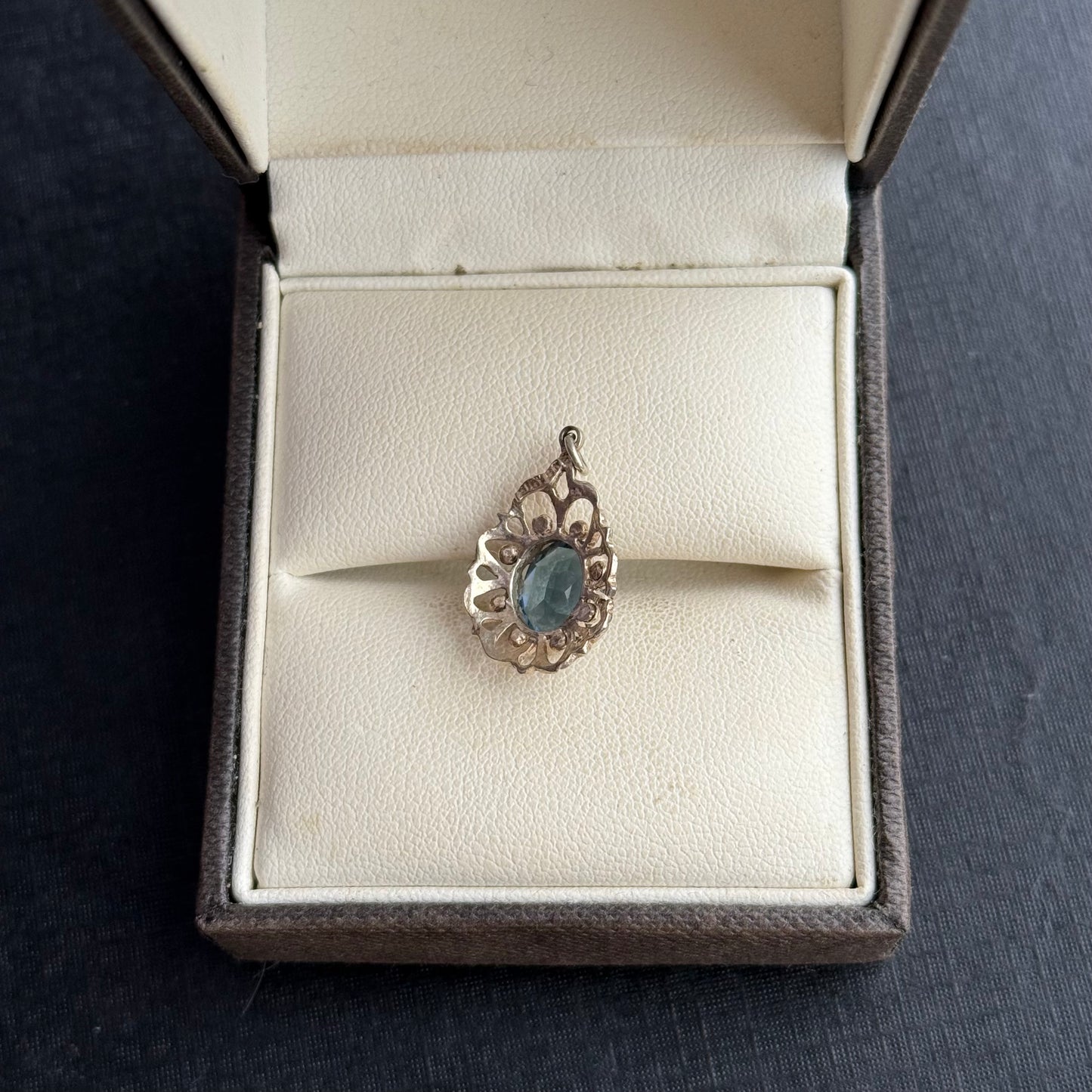 Sterling Silver Blue Gem Pendant