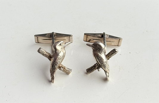 Sterling Silver Woodpecker Cufflinks