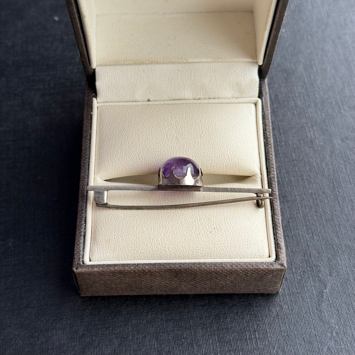 Sterling Silver Amethyst Brooch