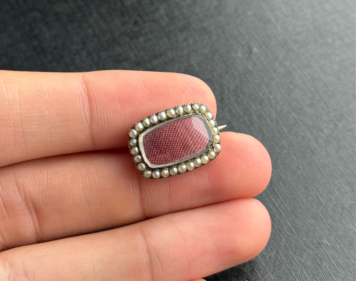 Georgian Rose Gold Pearl Mourning Brooch