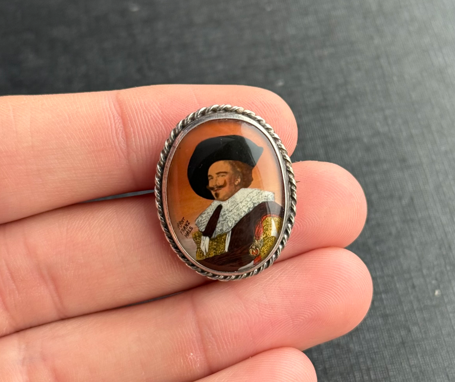 Sterling Silver Laughing Cavalier by Frans Hals Brooch