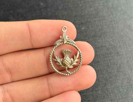 Vintage Sterling Silver Thistle Charm