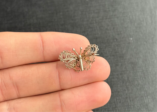 Sterling Silver Filigree Butterfly Brooch